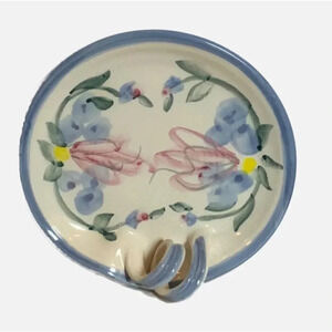 2/$30 CLAY HORIZONS Painted Blue Pottery Small Plate